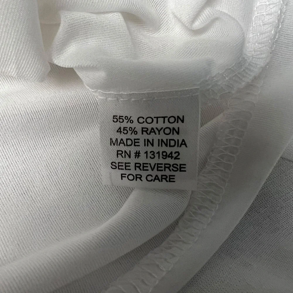 Chic Connection Boho White Cotton Blend Dress Size Medium Embroidered